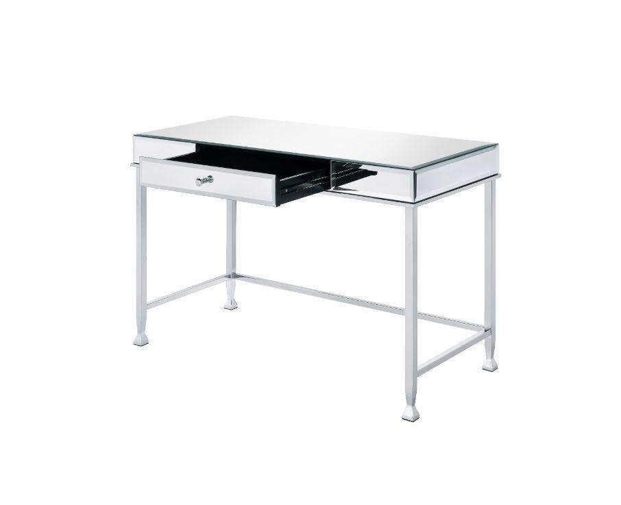 ACME Canine Writing Desk, Mirrored and Chrome Finish FredCo