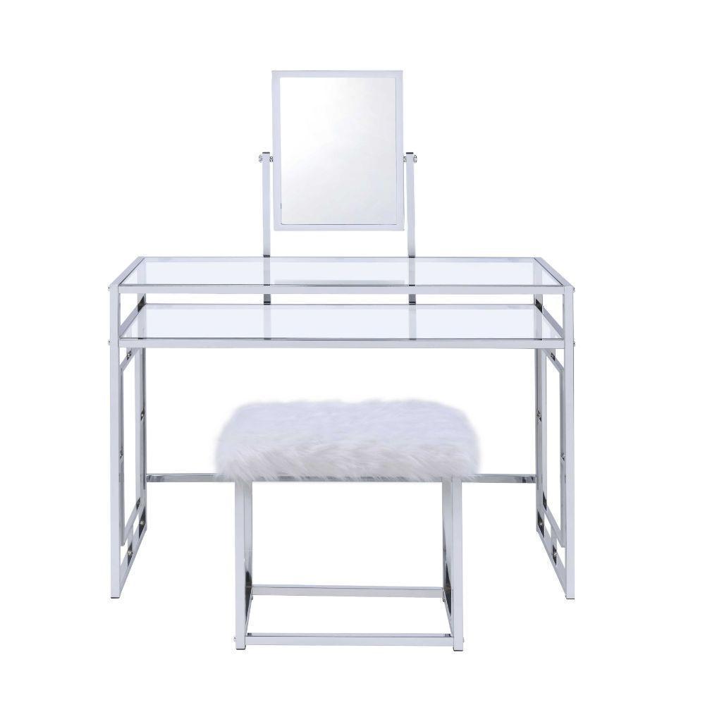 ACME Carenze II Vanity Set, White & Chrome FredCo