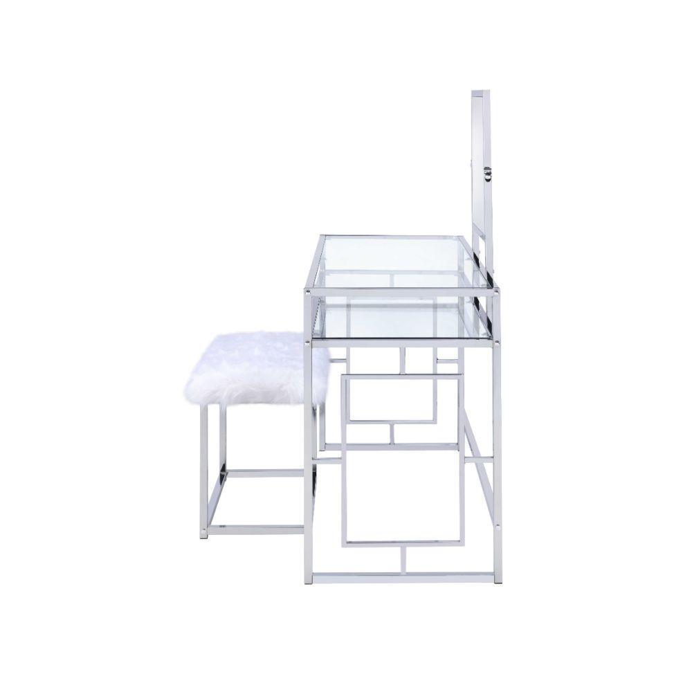 ACME Carenze II Vanity Set, White & Chrome FredCo