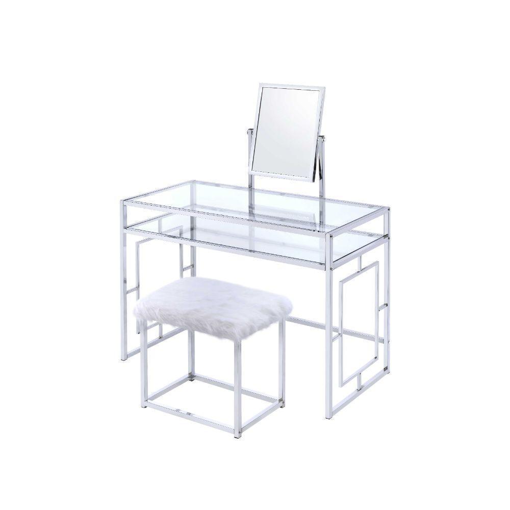 ACME Carenze II Vanity Set, White & Chrome FredCo