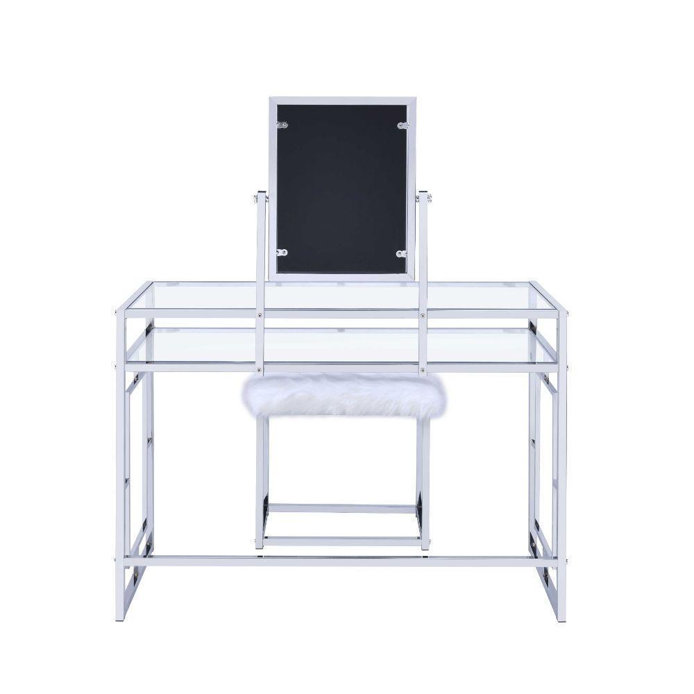 ACME Carenze II Vanity Set, White & Chrome FredCo