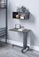 ACME Cargo Accent Table w/Wall Shelf, Gunmetal FredCo