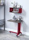 ACME Cargo Accent Table w/Wall Shelf, Red FredCo