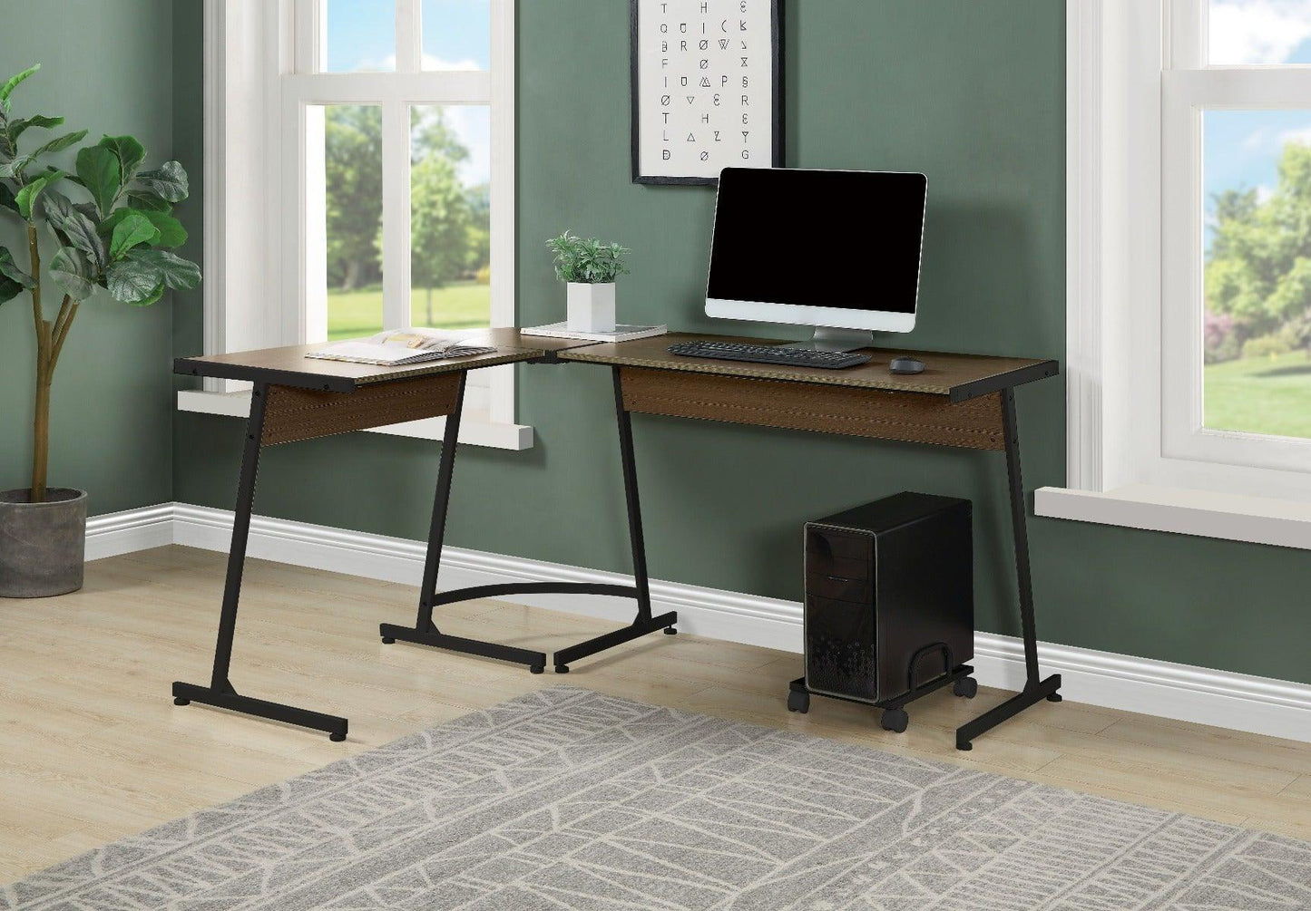 ACME Carver Computer Desk, Black Finish FredCo