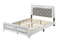 ACME Casilda Queen Bed w/LED , Gray PU & White Finish FredCo