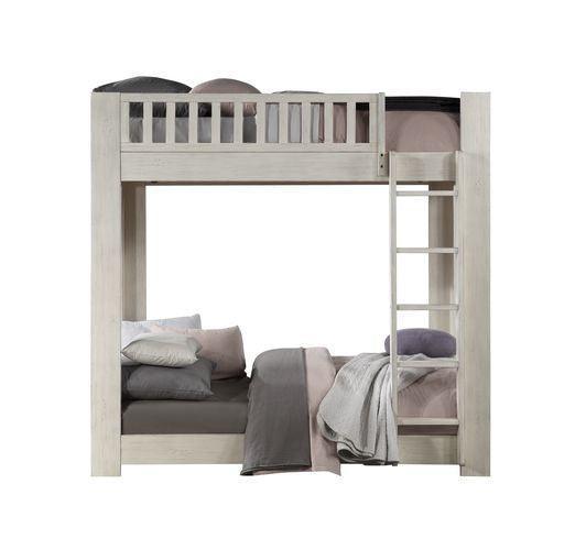 ACME Cedro T/T Bunk Bed, Weathered White Finish FredCo