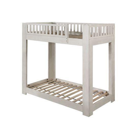 ACME Cedro T/T Bunk Bed, Weathered White Finish FredCo