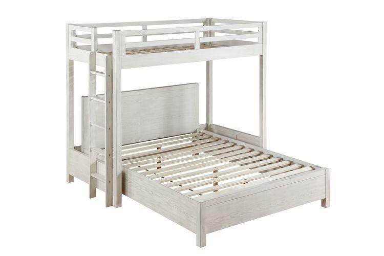 ACME Celerina Queen Bed, Weathered White Finish FredCo