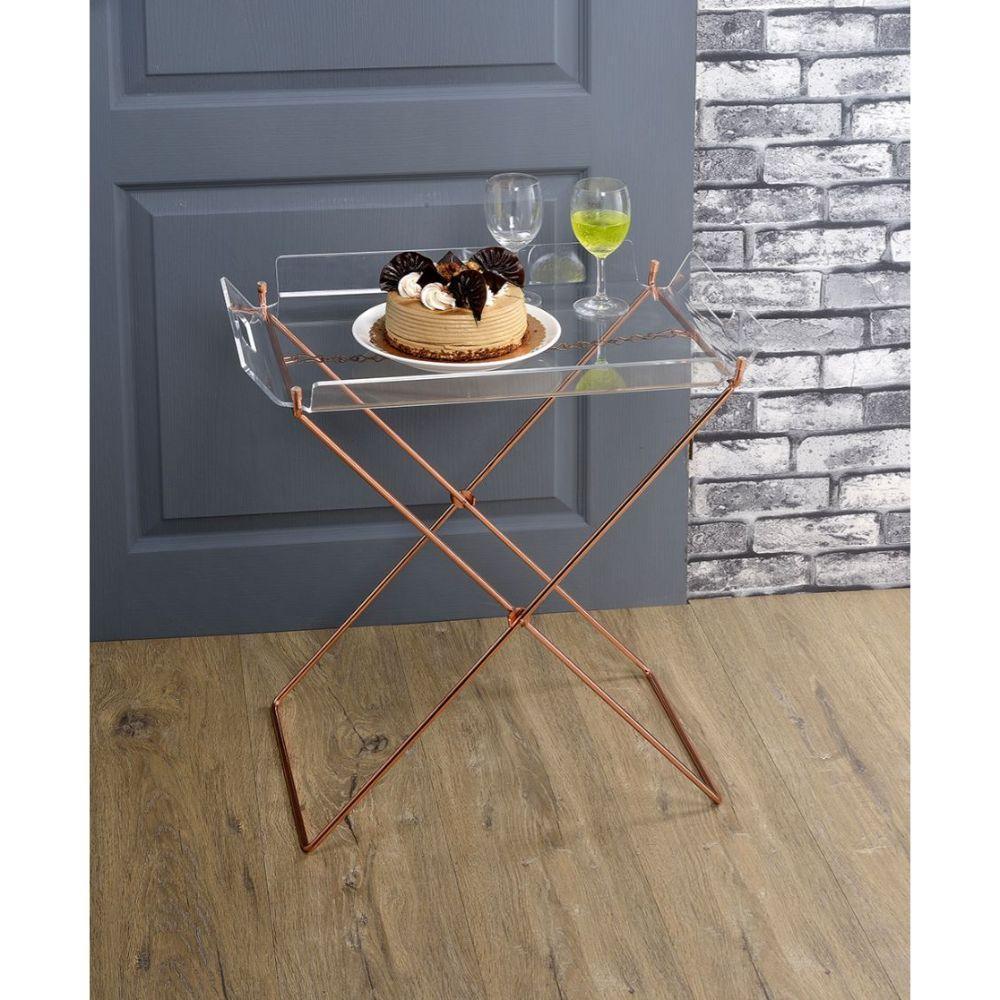 ACME Cercie Tray Table, Clear Acrylic & Copper FredCo