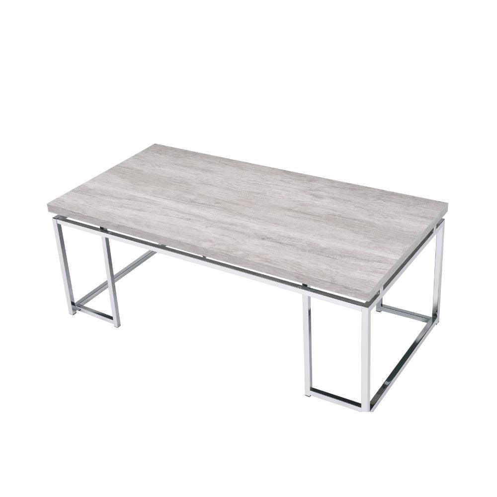 ACME Chafik Coffee Table, Natural Oak & Chrome FredCo