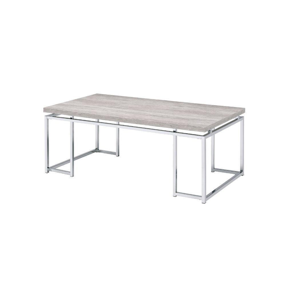 ACME Chafik Coffee Table, Natural Oak & Chrome FredCo