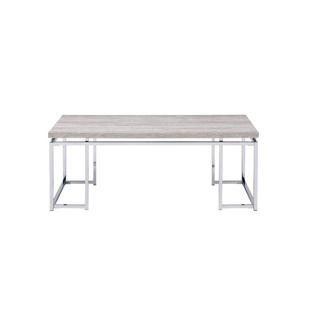 ACME Chafik Coffee Table, Natural Oak & Chrome FredCo