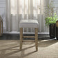 ACME Charnell Counter Height Stool (Set-2), Gary PU & Oak Finish FredCo