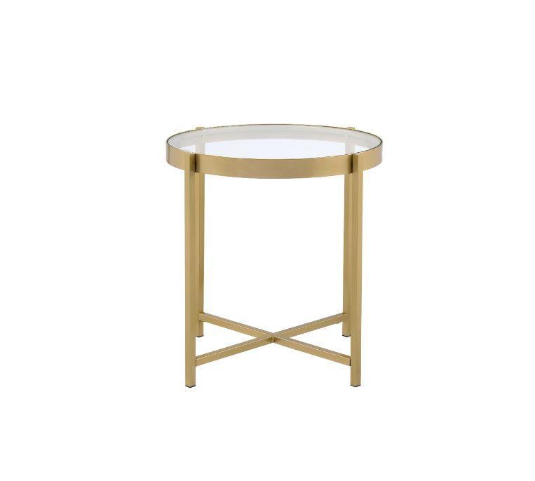 ACME Charrot End Table, Gold Finish FredCo