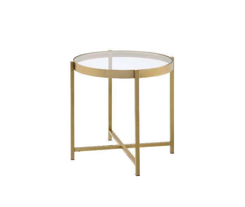 ACME Charrot End Table, Gold Finish FredCo