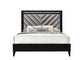 ACME Chelsie Queen Bed• Gray Fabric & Black Finish 27410Q FredCo