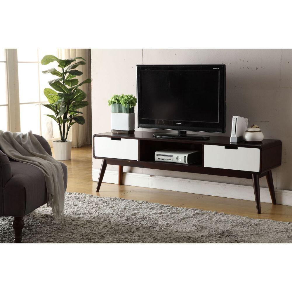 ACME Christa TV Stand, Espresso & White FredCo