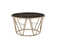 ACME Cicatrix Coffee Table, Faux Black Marble Glass & Champagne Finish FredCo