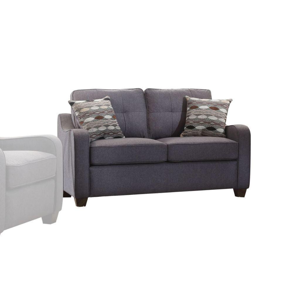 ACME Cleavon II Loveseat w/2 Pillows, Gray Linen FredCo