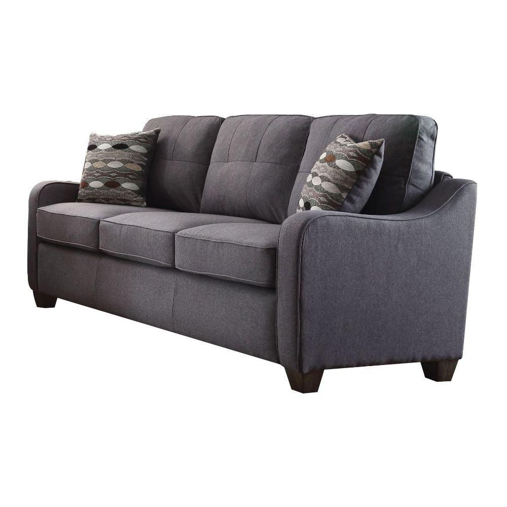 ACME Cleavon II Sofa w/2 Pillows, Gray Linen FredCo