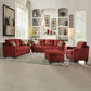 ACME Cleavon II Sofa w/2 Pillows, Red Linen FredCo
