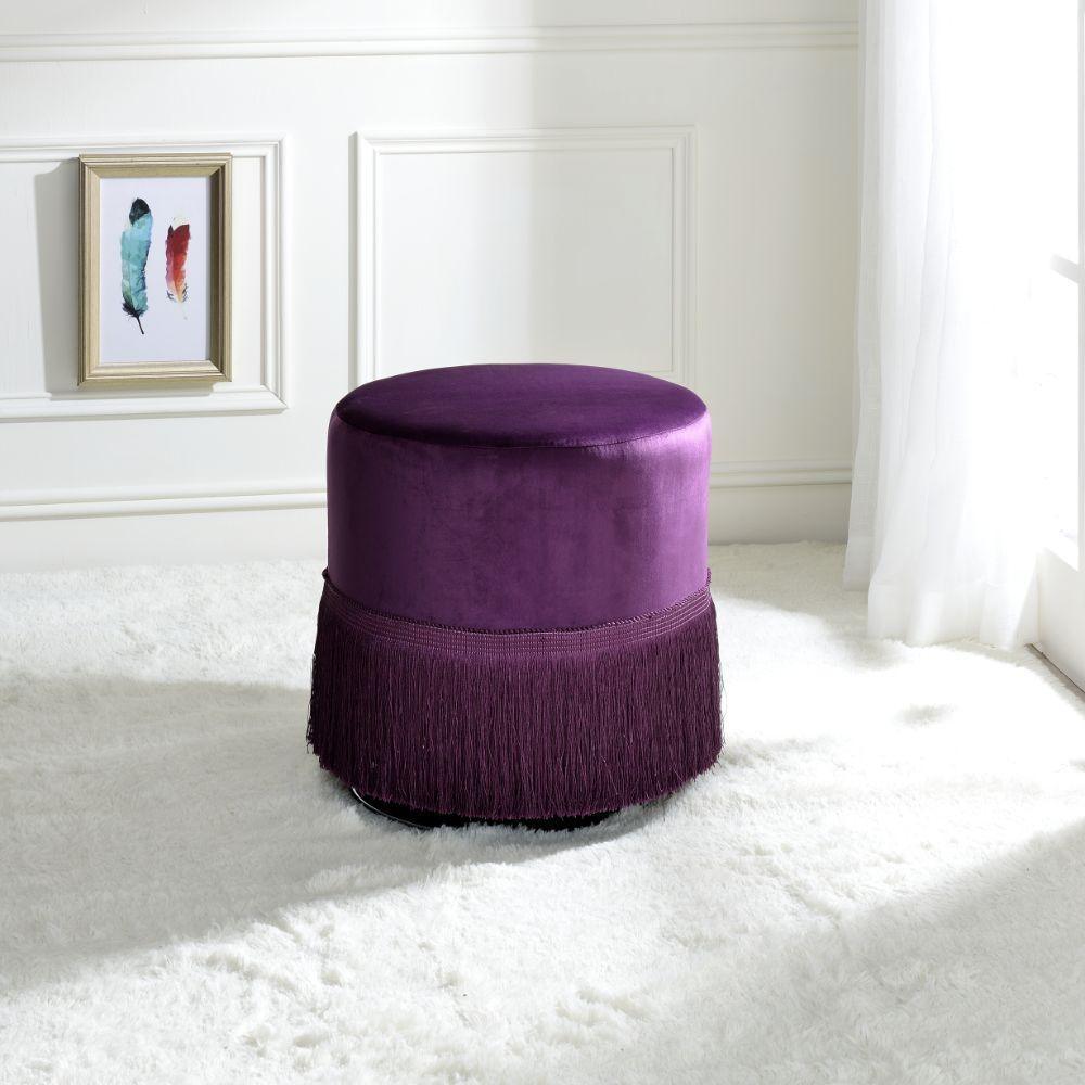 ACME Clivia Ottoman, Midnight Blue Velvet FredCo