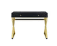 ACME Coleen Built-in USB Port Writing Desk, Black & Brass Finish FredCo