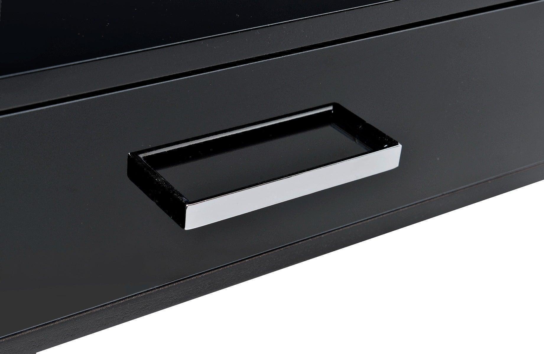 ACME Coleen Built-in USB Port Writing Desk, Black High Gloss & Chrome Finish FredCo