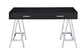 ACME Coleen Built-in USB Port Writing Desk, Black High Gloss & Chrome Finish FredCo