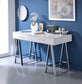 ACME Coleen Built-in USB Port Writing Desk, White High Gloss & Chrome Finish FredCo