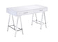 ACME Coleen Built-in USB Port Writing Desk, White High Gloss & Chrome Finish FredCo