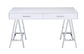 ACME Coleen Built-in USB Port Writing Desk, White High Gloss & Chrome Finish FredCo