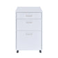 ACME Coleen File Cabinet, White High Gloss & Chrome FredCo