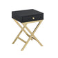 ACME Coleen Side Table, Black & Brass FredCo