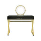 ACME Coleen Vanity Desk w/Mirror & Jewelry Tray, Black & Gold Finish FredCo