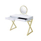 ACME Coleen Vanity Desk w/Mirror & Jewelry Tray, Chrome FredCo