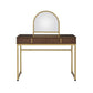 ACME Coleen Vanity Desk w/Mirror & Jewelry Tray, Walnut & Gold FredCo