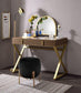 ACME Coleen Vanity Desk w/Mirror & Jewelry Tray, Walnut & Gold Finish FredCo