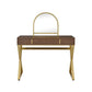 ACME Coleen Vanity Desk w/Mirror & Jewelry Tray, Walnut & Gold Finish FredCo