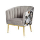 ACME Colla Accent Chair, Black Velvet & Gold FredCo