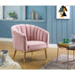 ACME Colla Accent Chair, Blush Pink Velvet & Gold FredCo