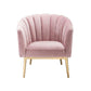 ACME Colla Accent Chair, Blush Pink Velvet & Gold FredCo