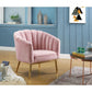 ACME Colla Accent Chair, Blush Pink Velvet & Gold FredCo