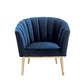 ACME Colla Accent Chair, Midnight Blue Velvet & Gold FredCo