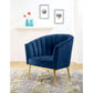 ACME Colla Accent Chair, Midnight Blue Velvet & Gold FredCo
