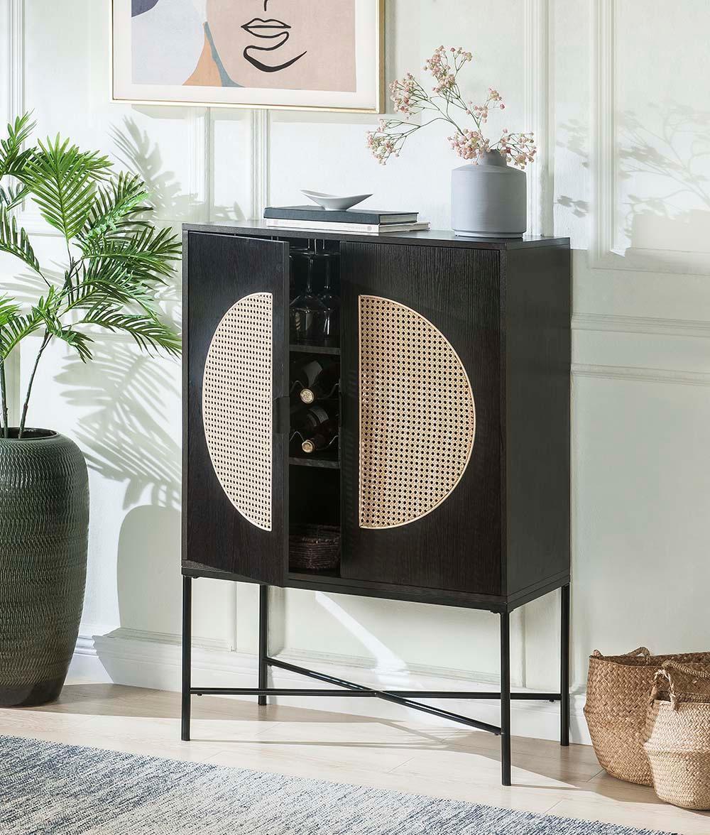 ACME Colson Wine Cabinet, Black Finish FredCo