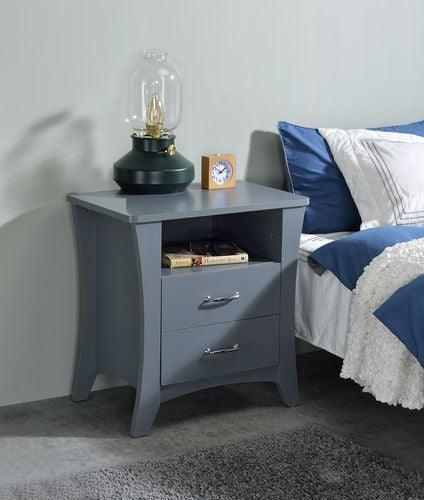 ACME Colt Nightstand, Gray Finish FredCo