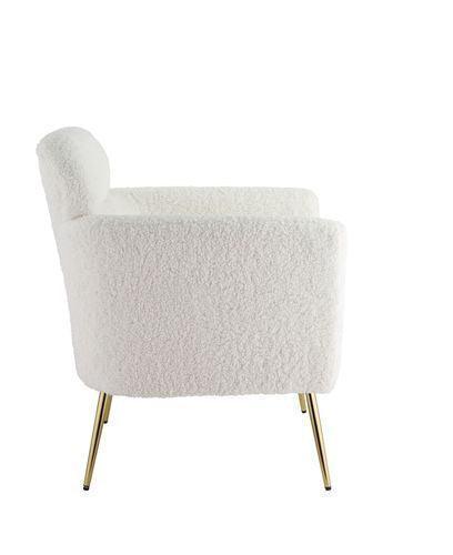 ACME Connock Accent Chair, White Faux Sherpa FredCo