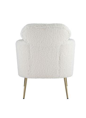 ACME Connock Accent Chair, White Faux Sherpa FredCo