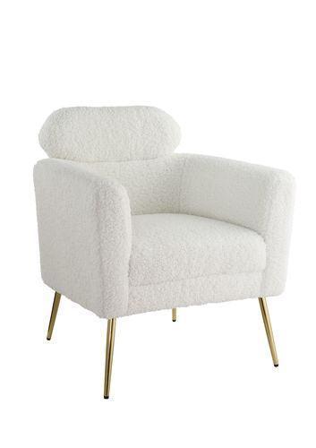 ACME Connock Accent Chair, White Faux Sherpa FredCo